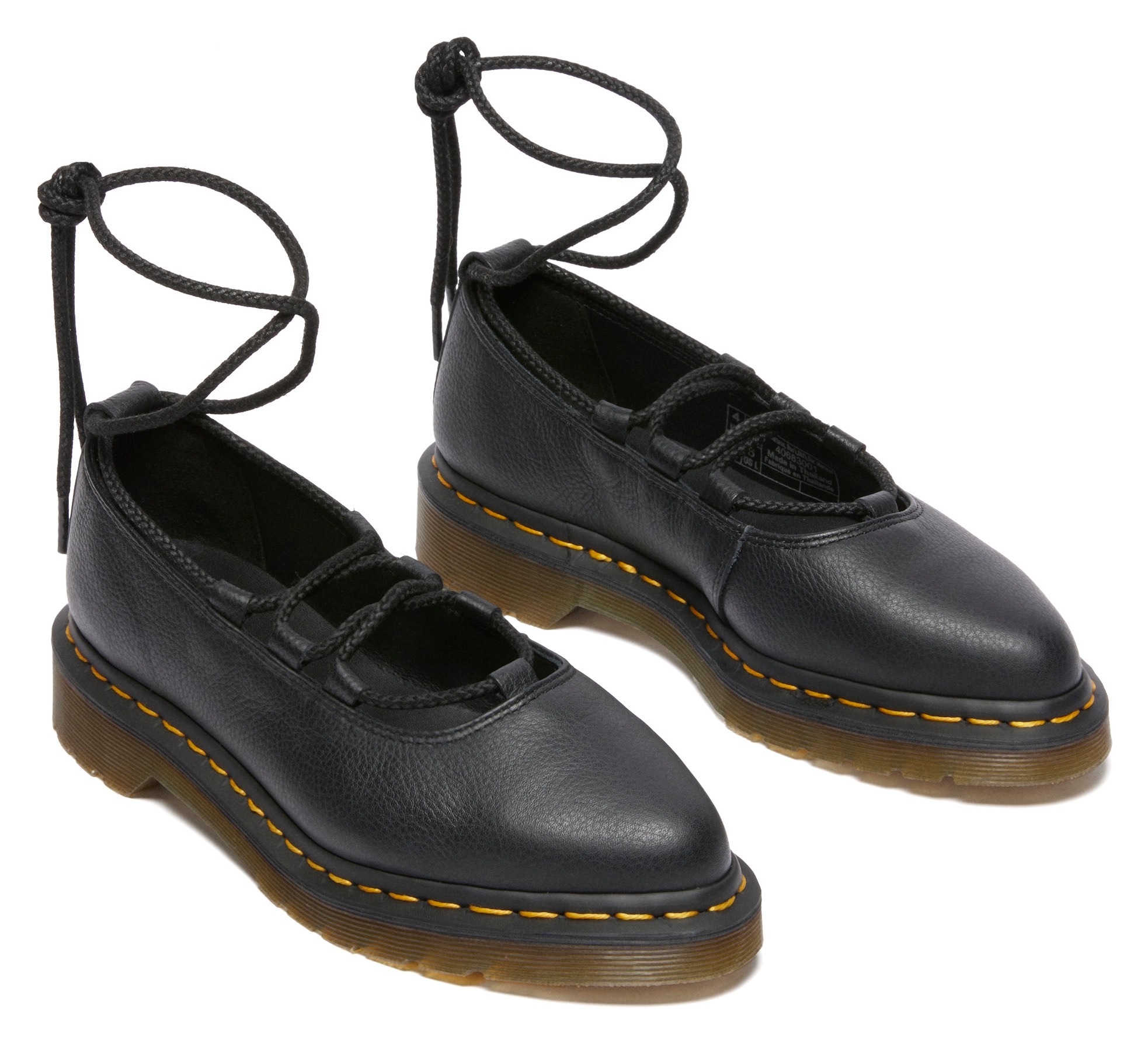 Loafer DR. MARTENS "Elphie", Damen, Gr. 37, schwarz, Leder, Schuhe Loafer, Blockabsatz, Ballerina, Plateauschuh mit extravaganter Schnürung
