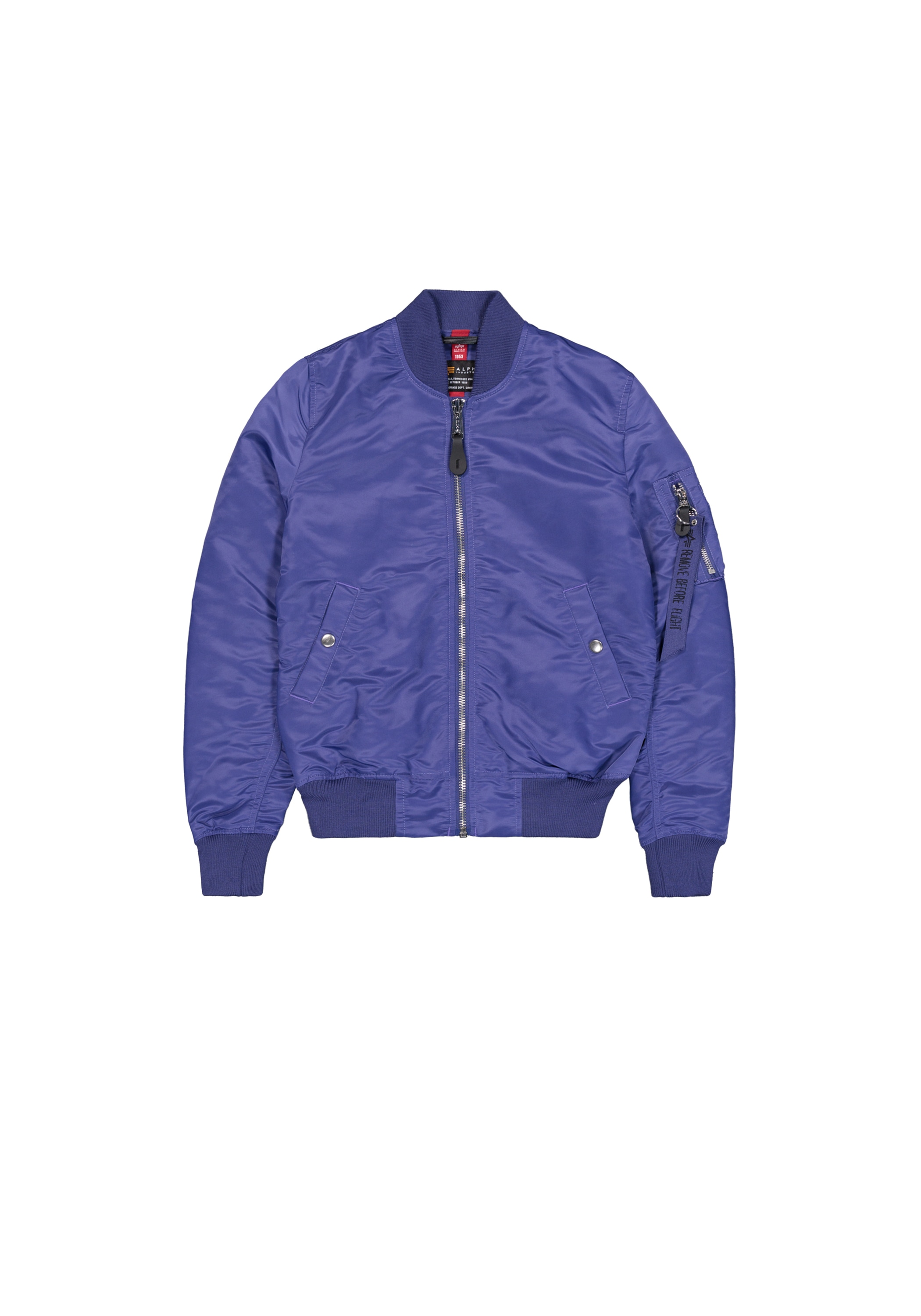 Bomberjacke ALPHA INDUSTRIES "MA-1 VF Light W", Damen, Gr. M, night lila, Obermaterial: 100% Nylon, Futter: 100% Nylon, Jacken
