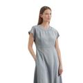 Midikleid MARC O'POLO "aus LENZING™ ECOVERO™", Damen, Gr. 38, Normalgrößen, nordic sea, Obermaterial: 83% Viskose, 17% Polyamid; Futter: 100% Nicht verfügbar, unifarben, casual, regular fit wadenlang, Kurzarm, Kleider