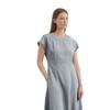 Midikleid MARC O'POLO "aus LENZING™ ECOVERO™", Damen, Gr. 40, Normalgrößen, nordic sea, Obermaterial: 83% Viskose, 17% Polyamid; Futter: 100% Nicht verfügbar, unifarben, casual, regular fit wadenlang, Kurzarm, Kleider