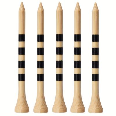 TEMU 100pcs Bamboo Golf Tees, Stripe Mark Scale Golf Tees, Golf Accessories