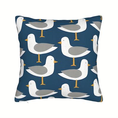 TEMU 1pc Seagull Decorative Pillowcases For Room And Bedroom Zipper Closure Hand Washable Machine Washable Cores Not Included Image