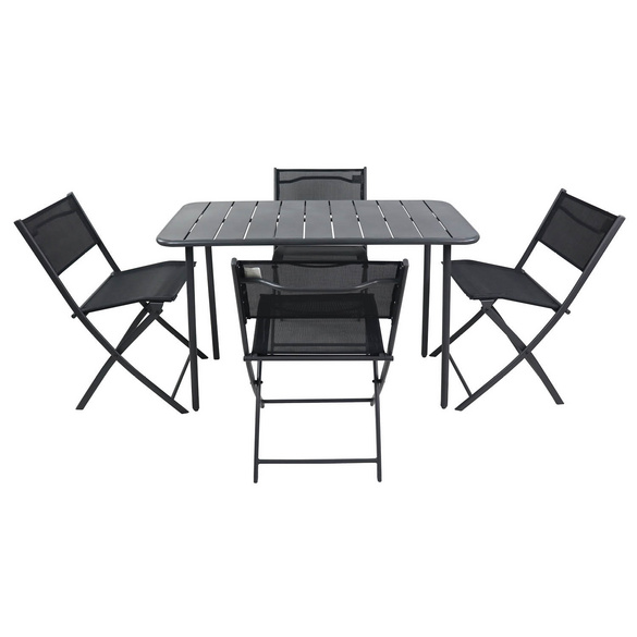 VCM 5-tlg. Gartenset ""Sumila"" 110 x 55 Schwarz