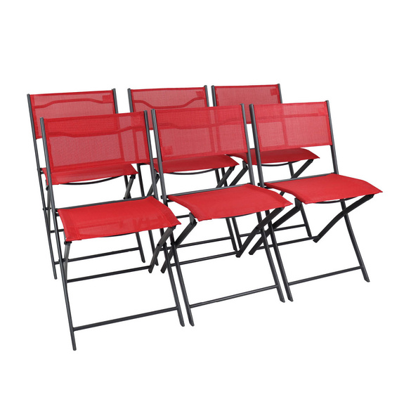 VCM 6er Gartenstuhl ""Sumila"" Rot