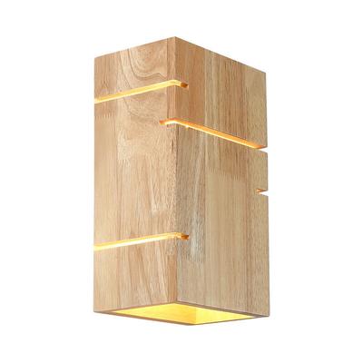 Kcvv - Vintage-Innenwandleuchte, Retro-Industrie-Holzwandlampe E27, Wandleuchten, Innenwandleuchte Image