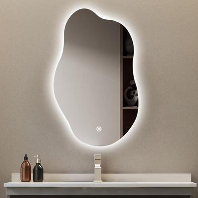 Unregelmäßiger LED Badspiegel Rahmenloser 52x85cm, Spiegel mit Beleuchtung 3 Lichtfarbe Dimmbare Image