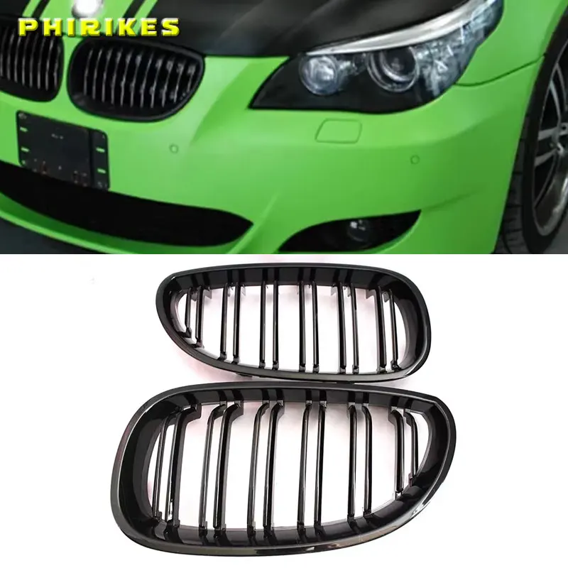 Ein Paar glänzend schwarze Auto-Front-Sport-Nierengitter-Grill für BMW 5er M5 E60/E61 525i 528i 528xi 530i 2003–2010 Auto-Styling Image