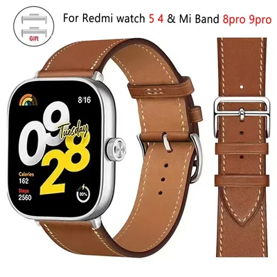 Lederband Für Xiaomi Band 9 Pro Atmungsaktive Armband Armband Für Xiaomi Band 8 pro Für Redmi Uhr 5 4 Repalcement gürtel Image