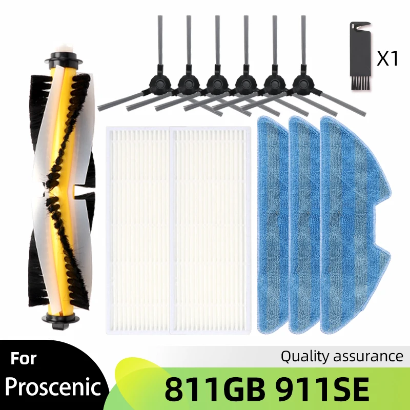 Für Proscenic 811 GB 911SE/Symbo xBot 5 PRO/Lauben Roboter Staubsauger 26BB Haustier Ersatzteile Hauptseitenbürste Hepa-Filter Mopp Zubehör Image