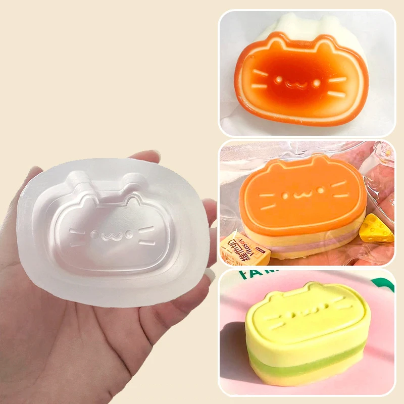 Niedliche Katze Käse Kuchen Silikon form Seifen form duftend DIY handgemachte Harzform Kerze machen Mochi Squishy Spielzeug form Image