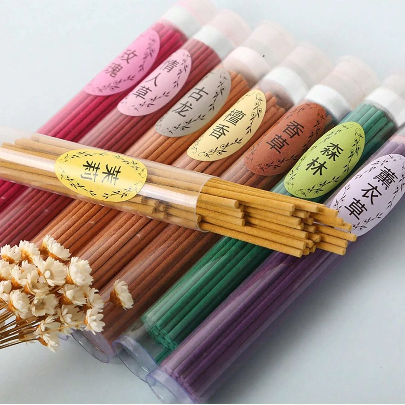 50 Teile/schachtel Natürliche Weihrauch Sticks Jasmin Lavendel Duft Handgemachte Aromatherapie Sticks Yoga Meditation Luft Reinigung Weihrauch Image