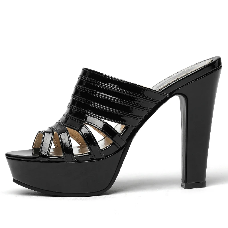 Damen-Hausschuhe, Sommerschuhe, 2024, High Heels, Sandalen, Luxus-Plateau-Pantoletten, weiblich, Schwarz, Weiß, Rot, Party-Schuhe, große Größe 44 50