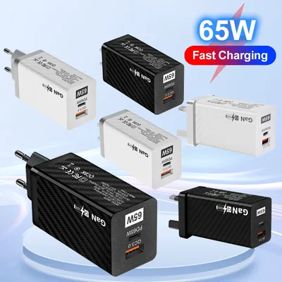65 W GaN Ladegerät PD Quick Charge 4,0 3,0 Typ C USB C Schnelle Ladegerät Adapter Handy Tragbare Image