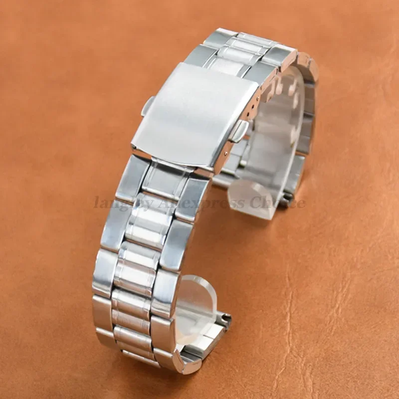 12mm 14mm 16mm 18mm 20mm 22mm 24mm Edelstahl Uhrenarmband Metallband Faltschließe Universal Armband Männer Frauen Ersatz Image