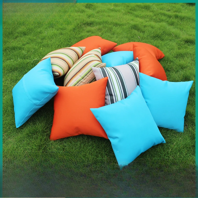 Outdoor Wasserdicht Sonnenschutz Rattan Stuhl Sofa Kissen Sitzkissen Einfarbig Zurück Lenden Kissen Bett Einteiliges Kissen Image