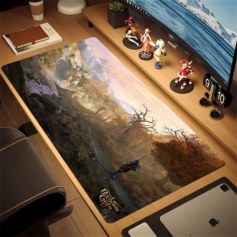 Mauspad, großes Gaming Baldurs Gate 3, 90 x 40 Stichkanten, Naturkautschuk-Mauspad, rutschfeste Schreibtischunterlage, rutschfestes großes Gaming-Mauspad Image