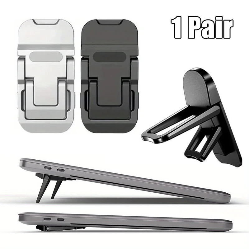 Verstellbarer Mini-Laptop-Ständer, ultradünner, faltbarer Telefonständer, tragbarer Laptop-Halter, selbstklebender, unsichtbarer Notebook-Ständer Image