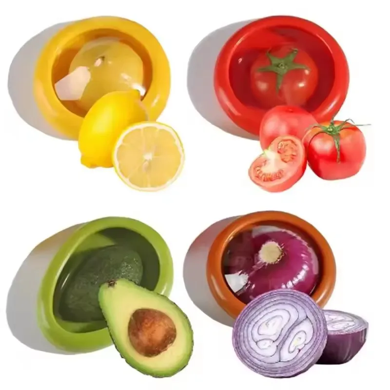 1/4 stücke Küche Lagerung Box Obst Gemüse Container Frische Box Avocado Tomaten Zitrone Zwiebel Frisch-Halten Schärfer Küche Gadget
