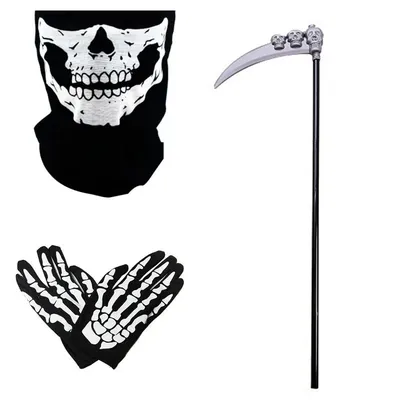 Halloween Skeleton Gloves Dress Up Horror Vampire Party Scythe Toys Devil Death Skeleton Mask