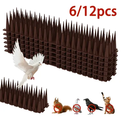 6/12Pcs Plastic Bird and Pigeon Spikes Anti Climb Spikes Cat Repellent Spikes Deterrent Humane Fence