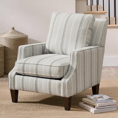 Shay Accent Chair - Luxe Crossweave Denim - Grandin Road