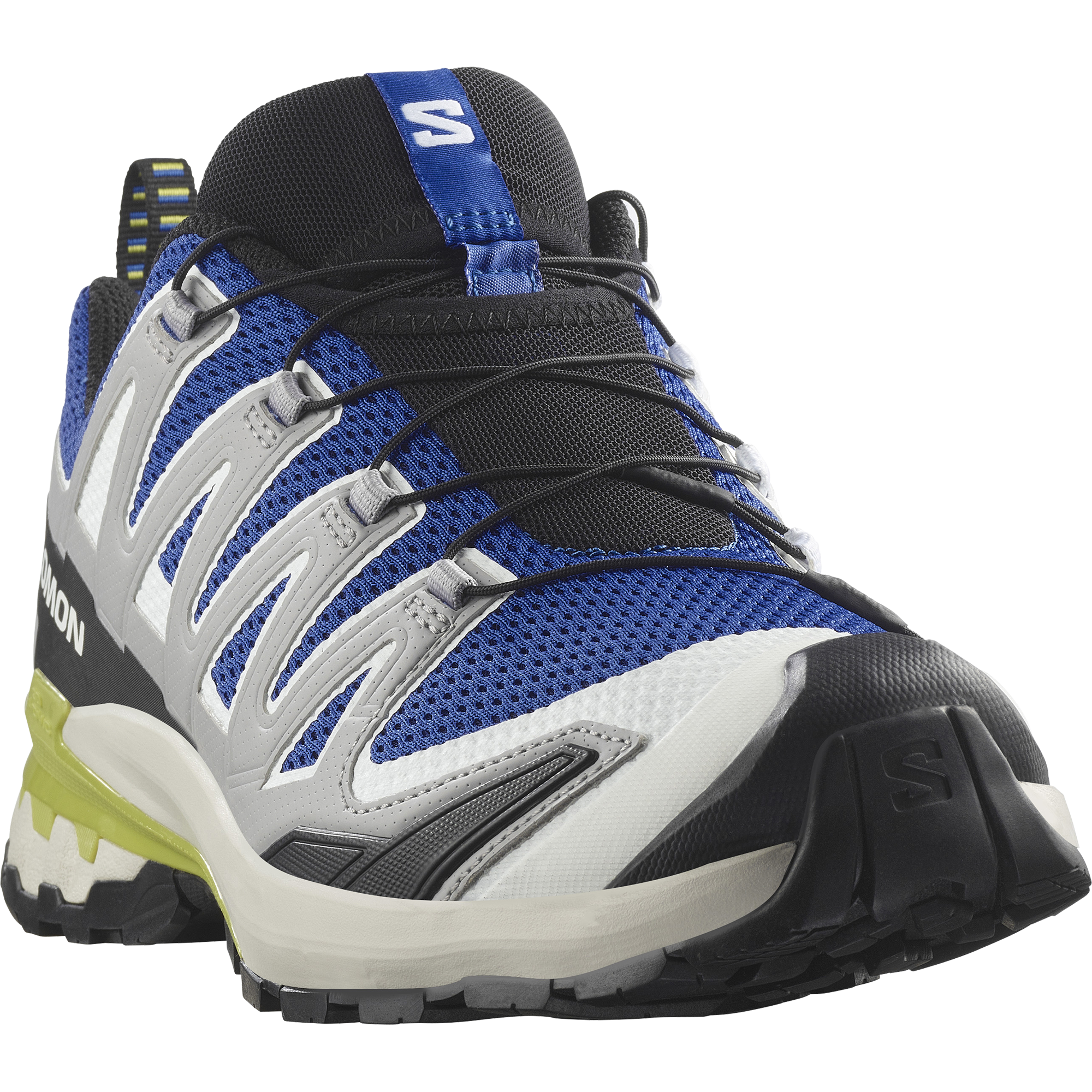 Trailrunningschuh SALOMON "XA PRO 3D V9", Herren, Gr. 46, nautical blau, alloy, schwarz citron, Synthetik, Textil, Schuhe, wasserdicht