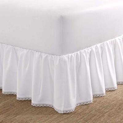 Crochet Ruffle Bedskirt White, Queen, White