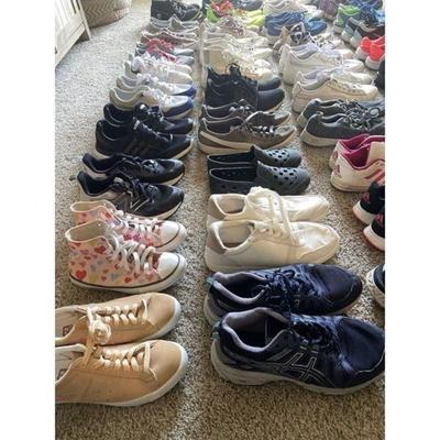 Nike Shoes | Wholesale Lot 7 Sneakers Nike Adidas Vans Asics Puma Cleats Kids Adults Shoes | Color: Black/White | Size: 10