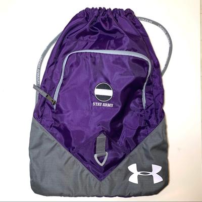 Under Armour Bags | Under Armour Sackpack Custom Us Army Unisex Purple Gray Gym Bag | Color: Gray/Purple | Size: Os