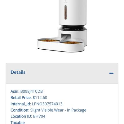 Under Armour Cat | Under Armour Automatic Cat Feeder - White | Color: White | Size: Os