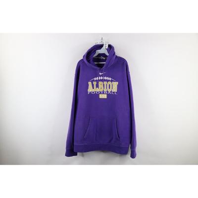 Nike Shirts | Vtg Nike Mens 2xl Team Issued Albion College Football Hoodie Sweatshirt Purple | Color: Purple | Size: 2xl