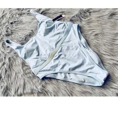 Victoria's Secret Swim | Victorias Secret Nwt Purity Blue Shine Bling Plunge One Piece Swimsuit Swim 1 Pc | Color: Blue | Size: Various