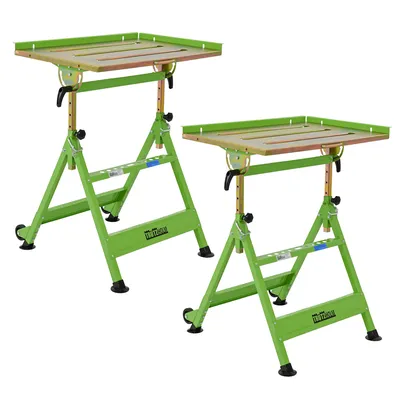 Baumarktplus 2x Schweißtisch 4-fach höhenverstellbar Stahl Neigung bis 90° mobiler Schweißwagen klappbar Image