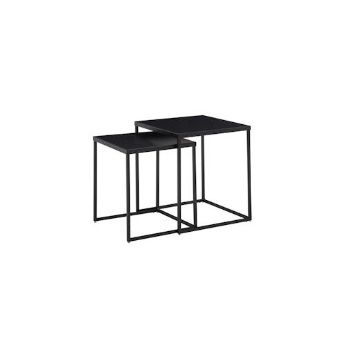 KADIMA DESIGN Wohnzimmertisch 2er Set Metall Beistelltisch Eckig Schwarz, Design Beistelltisch Industrial, Sofatisch Couchtisch Quadratisch, Tischset 2-teilig