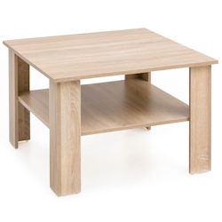 KADIMA DESIGN Couchtisch WL5.833 Sonoma Eiche 60x42x60 cm Design Holztisch mit Ablage, Wohnzimmertisch Coffee Table, Sofatisch Loungetisch Holz, Kaffeetisch