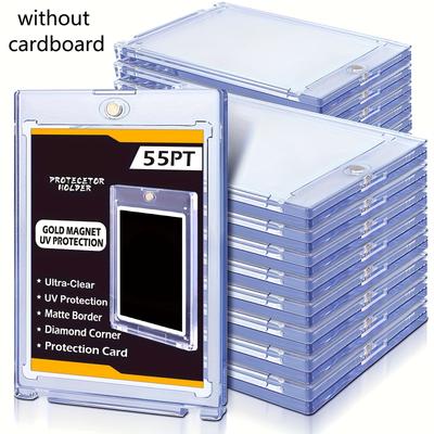 TEMU 5pcs Blu-ray Magnetic Card Holders For Trading Cards, 35/55/75/100pt Hard Cards Sleeves For Mtg Cards, Standard Cards, Sports Cards, Baseball Cards Christmas Image