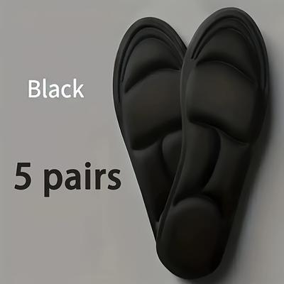 TEMU 5 Pairs Of Comfortable 5d Massage Insoles - Soft, Shock-absorbing, Breathable & Sweat-absorbing For Sports, Casual, High Heels, Flats & Leather Shoes