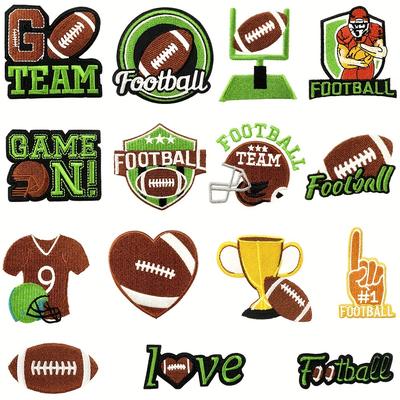 TEMU 15pcs Rugby Iron-on Patches, Uniforms, Rugby Trophies, Team Backpack Decorative Patches, Embroidered Appliques Rugby Dly Clothing, Jackets, Jeans, Hats