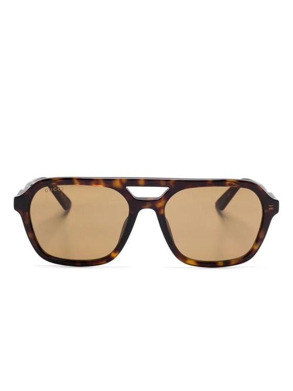 Pilot-Frame Sunglasses - Natural - Gucci Sunglasses