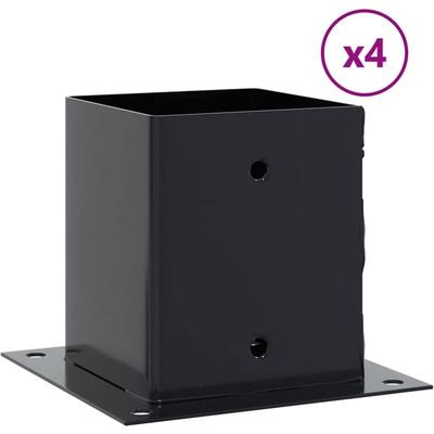 Pfostenträger Quadrat 4 Stk. 101x101 mm Stahl Pulverbeschichtet Vidaxl Image