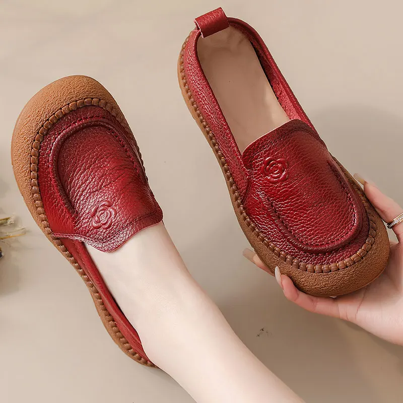 Neue geprägte Rose-Ballerinas für Damen, schicke flache Mokassins, Schuhe für Damen, elegante Schuhe, Fahr-Loafer, Damenschuhe, 2025, flache Schuhe