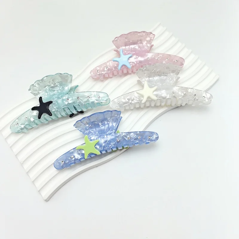 Ocean Series Seestern-Haarspange, Muschel, Hai-Klaue, Muschelform, Haar-Accessoire für Frauen, Seestern-Haarspangen, Nadelstitute Diego Sierra Image