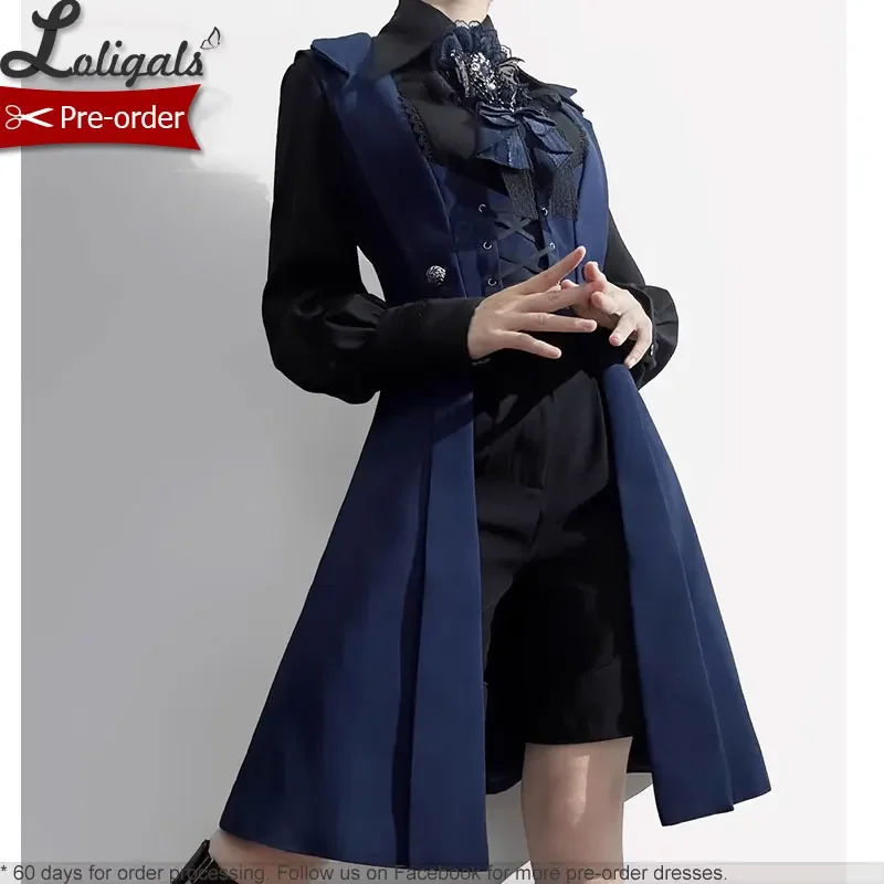Retro-Oji-Lolita-Weste im Boy-Stil, Vintage-Stil, mittelalterlich, cool, lang, ärmellos, Blazer von Princess Chronicles ~ Night of Rounds Image