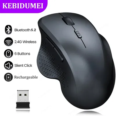Dual-Mode 2.4G Wireless Mouse Bluetooth 5.2 Mouse Rechargeable Mouse Game Mouse 1600DPI For Laptop Tablet Computer Windows MacOS