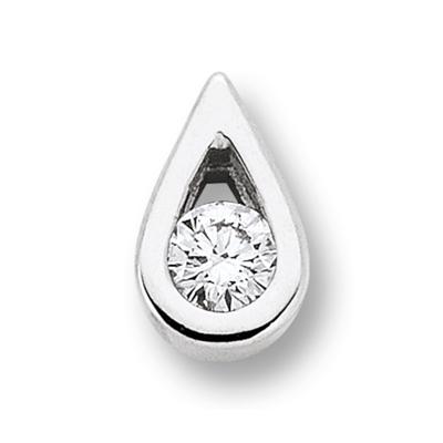 Ketten-Anhänger ONE ELEMENT "0.05 ct Diamant Brillant Tropfen Anhänger aus 585 Weißgold", silber, Schmuckanhänger, Damen, 0.05 ct, Weißgold 585-Gold, Weißgold 585, Gold, Damen Gold Schmuck Tropfen Image