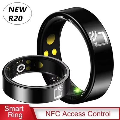 R20 Keramikfolie Smart Ring Health Tracker Ringe Schlafverfolgung Herzfrequenz Wasserdichter Fitness-Tracker mit Ladeetui