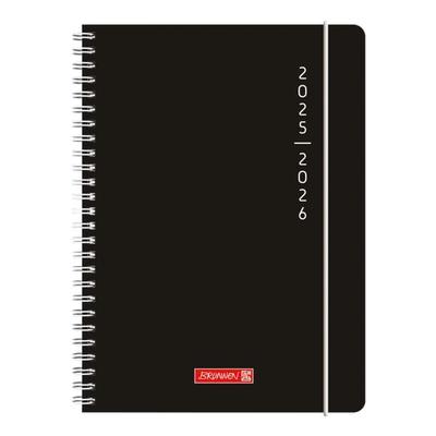 Brunnen Schülerkalender Wochenkalender »Plain Black 2025/26« A5 schwarz
