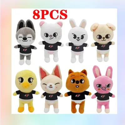 8pcs/set Plush ToySkzoo 20cm Kawaii Stray Kid Cute Plush Cartoon Stuffed Animal Doll Kawaii