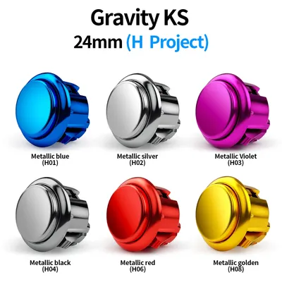 QANBA Gravity KS Arcade buttons metallic color 24mm Mechanical Pushbutton switch Plated buttons DIY