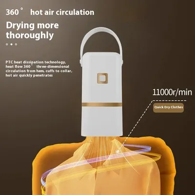 EU US Plug Mini Portable Dryer Foldable Electric Dryer Fast Drying Household Cabinet with Drying Bag